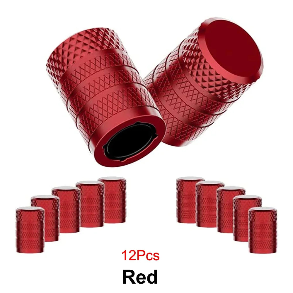 Aluminum Tire Valve Caps 4/8/12 Pack | Corrosion Resistant Universal Stem Covers