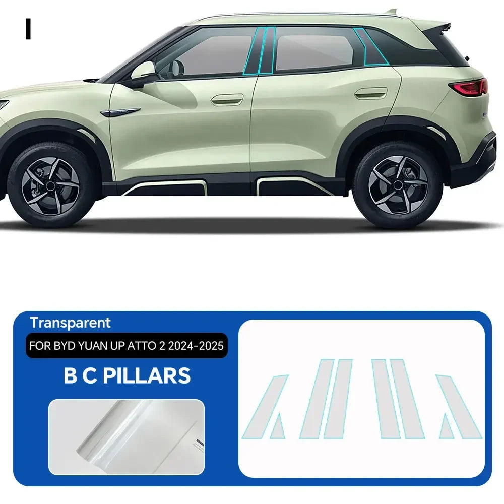 Precut PPF for BYD Yuan UP / Atto 2 (2024–2025) | TPU Headlight, Mirror & Pillar Protection