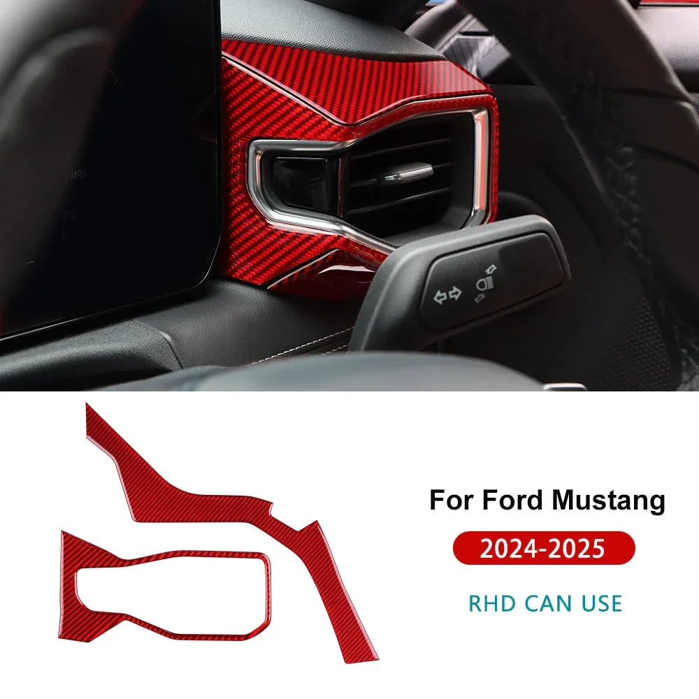 Real Soft Carbon Fiber Interior Trim for Ford Mustang GT / Dark Horse / EcoBoost (2024-2025)