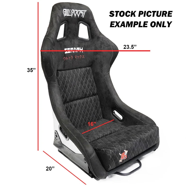 BULL BOOST Purple Ultra-Max Seraph Racing Bucket Seats with Slider Rails – Pair
