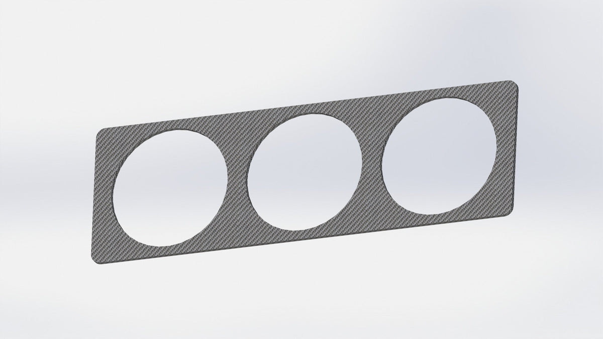 52mm SOLID CARBON FIBER TRIPLE SINGLE DIN RADIO GAUGE IN DASH PANEL POD