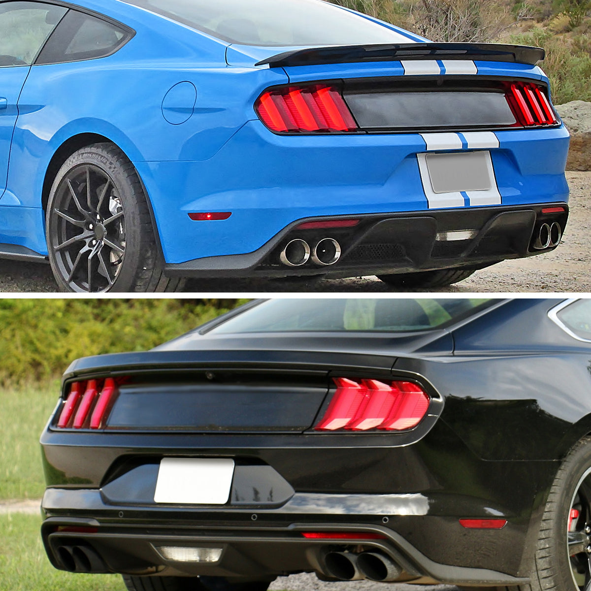 2015-2022 Ford Mustang Glossy Black ABS Rear Trunk Decklid Panel