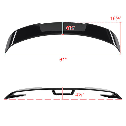 2015-2022 Ford Mustang Glossy Black GT500 Style Rear Trunk Spoiler Kit