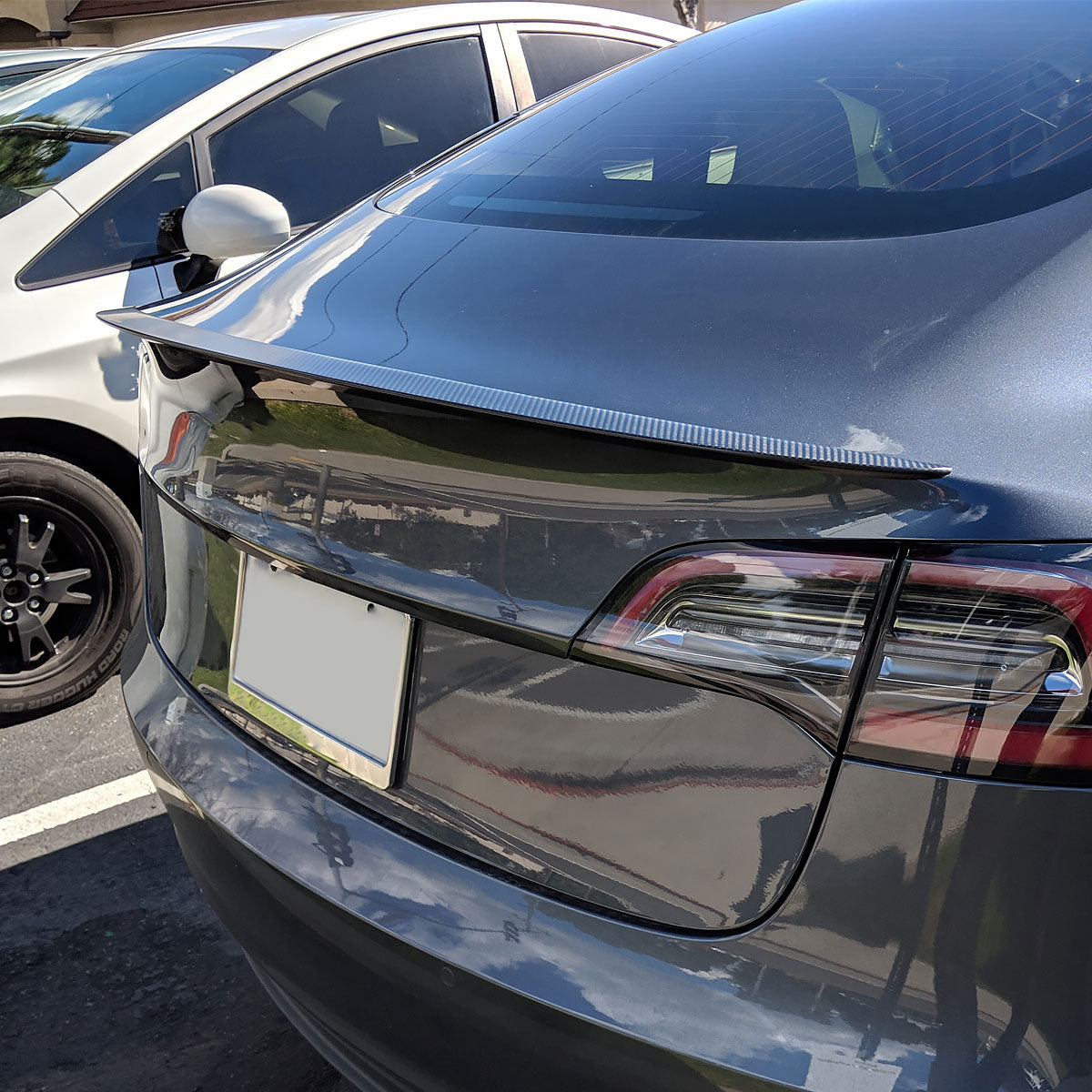 2017-2020 Tesla Model 3 Glossy Black Carbon Fiber Factory Style Rear Trunk Spoiler