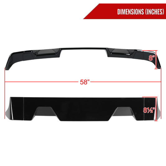 2014-2021 Toyota Tundra Rear Roof Glossy Black Truck Spoiler Wing Kit