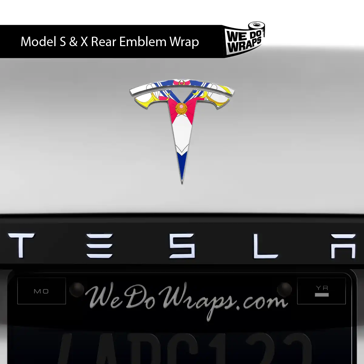 Magical Girl Tesla Emblem Decals (Front + Back) | Model X