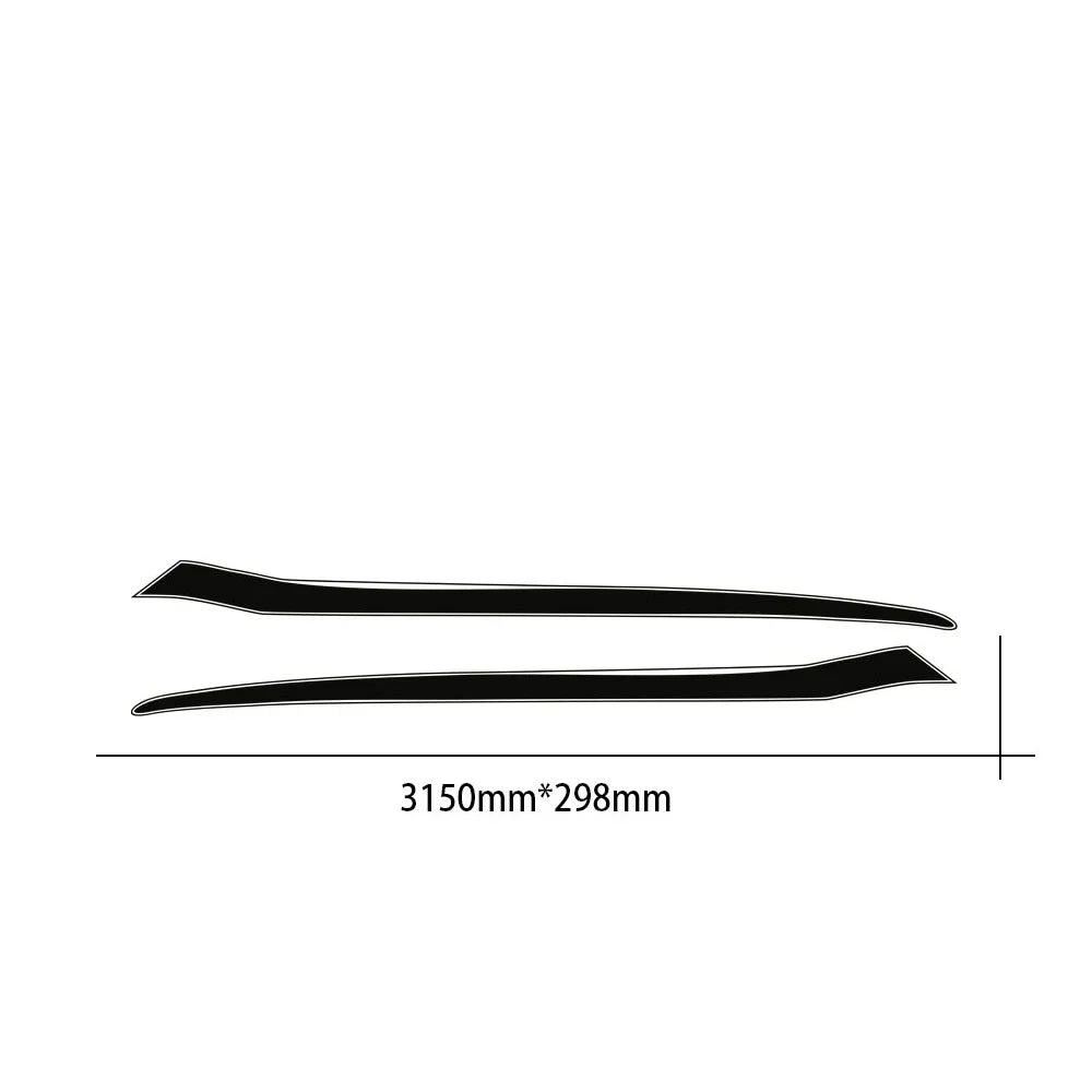 Full-Coverage Racing Stripe Kit | Door Side, Hood, Rear, Waistline & Skirt Vinyl Decal