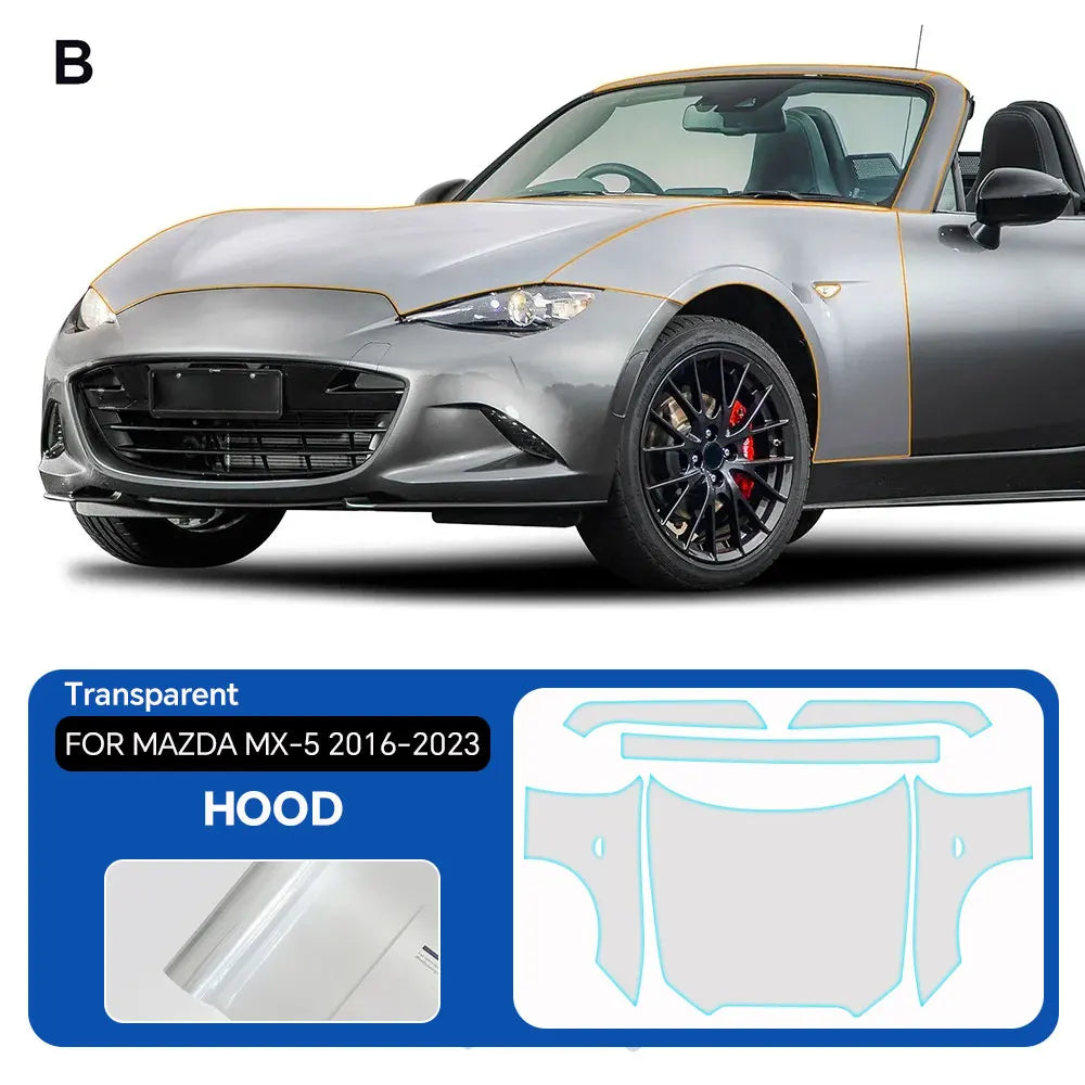 Precut PPF for Mazda MX-5 Miata (2016–2023) | 9-Mil TPU Paint Protection Film Clear Bra