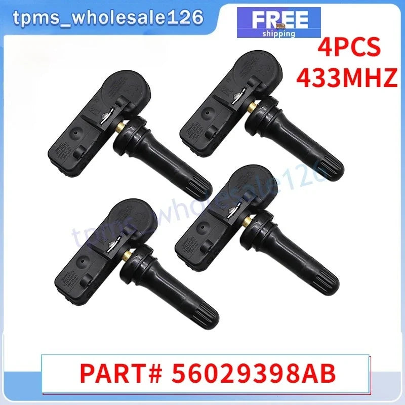 GANGLE 56029398AB TPMS Tire Pressure Monitor Sensor 4PCS | For 2010-2016 Jeep Grand Cherokee Alfa Romeo Chrysler
