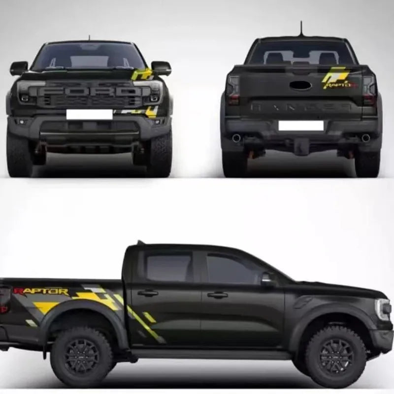 Body & Rear Trunk Exterior Decal for Ford Ranger Raptor (2024) | Custom Sports Vinyl Film