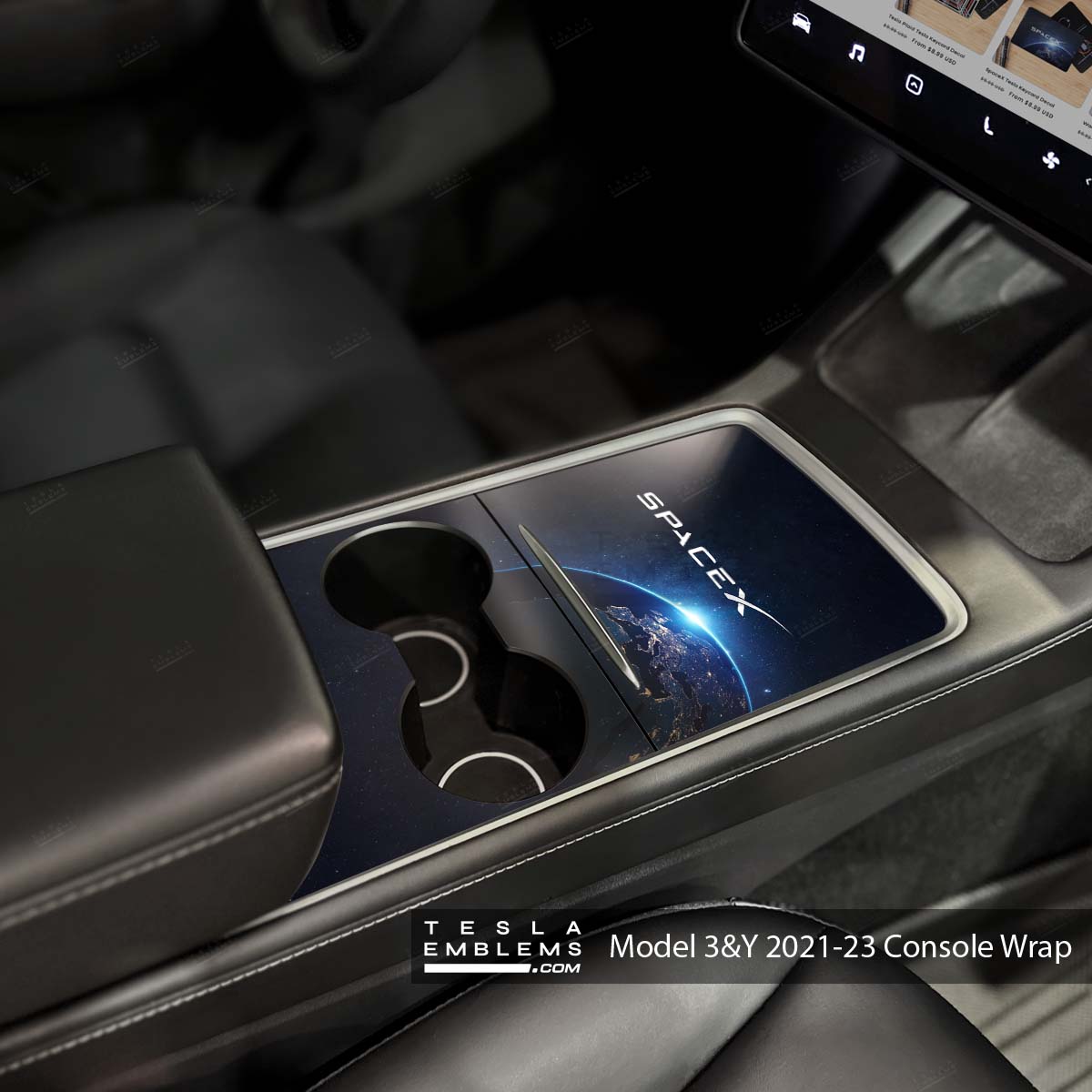 Space X | Tesla Center Console Wrap Kit | Model 3 '21-24