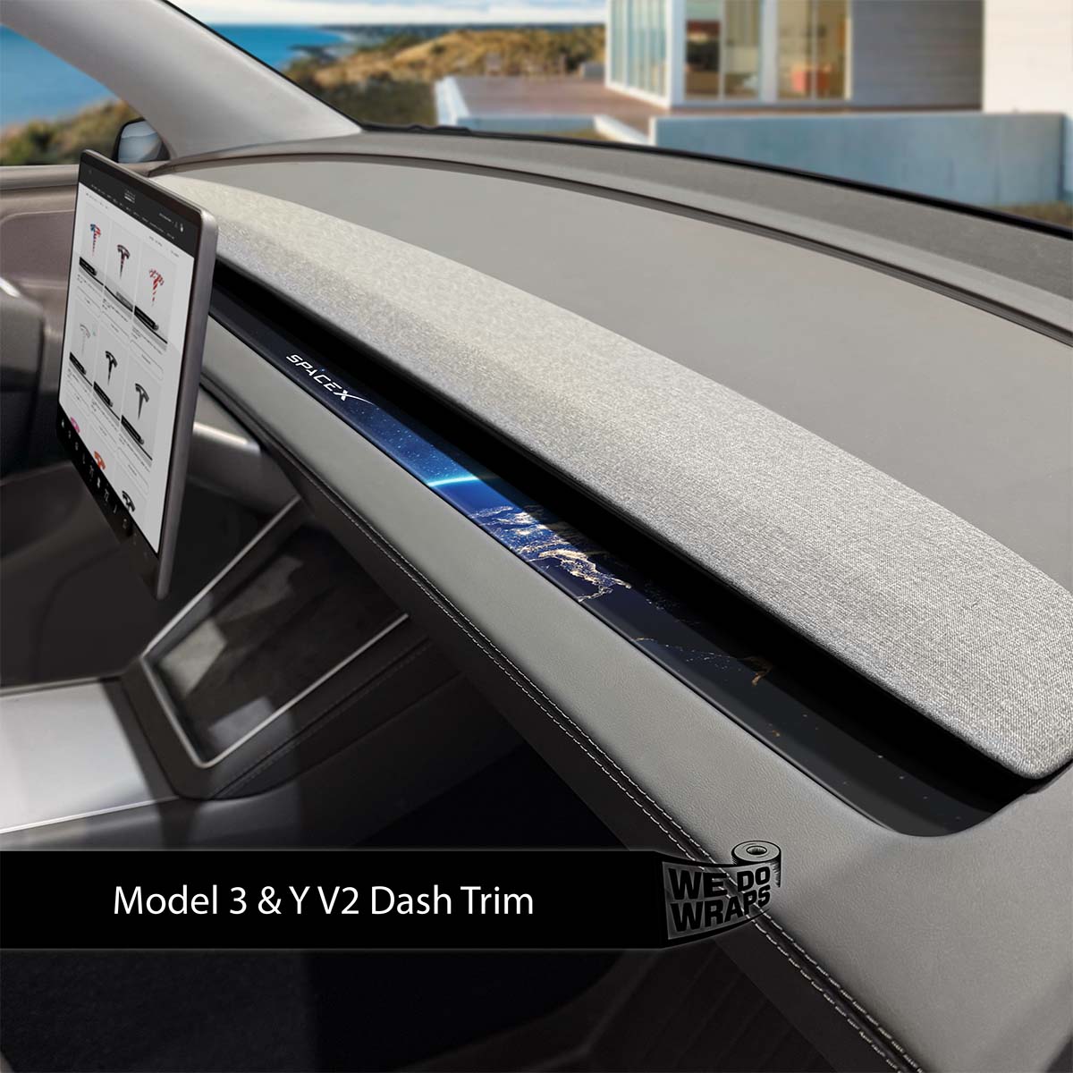 SpaceX Tesla Dash Trim Wrap | Model Y 2026