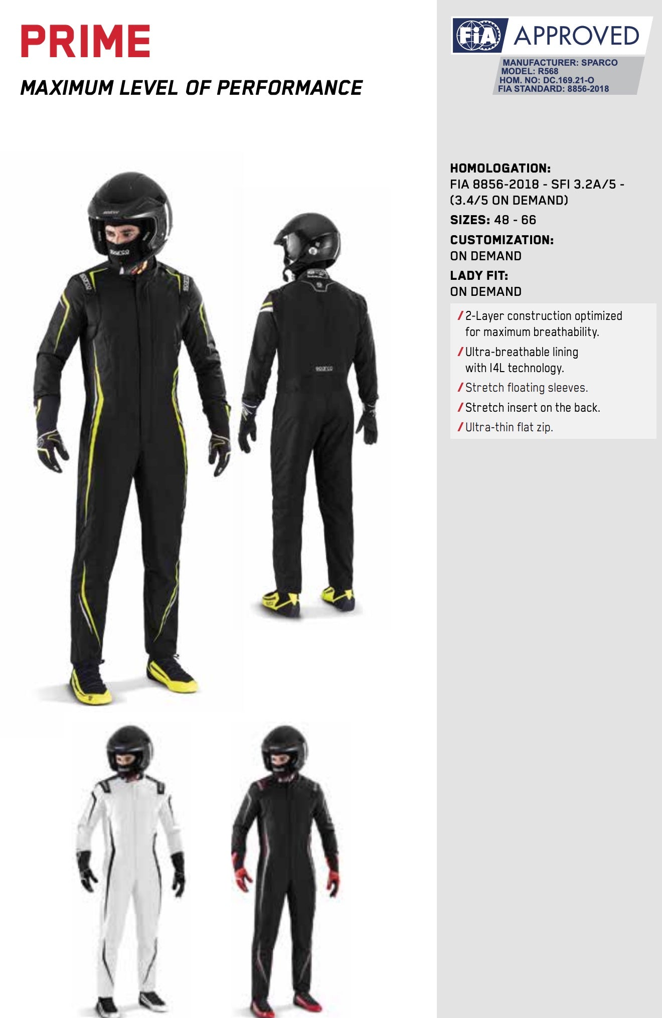 Sparco Prime Driver Race Suit