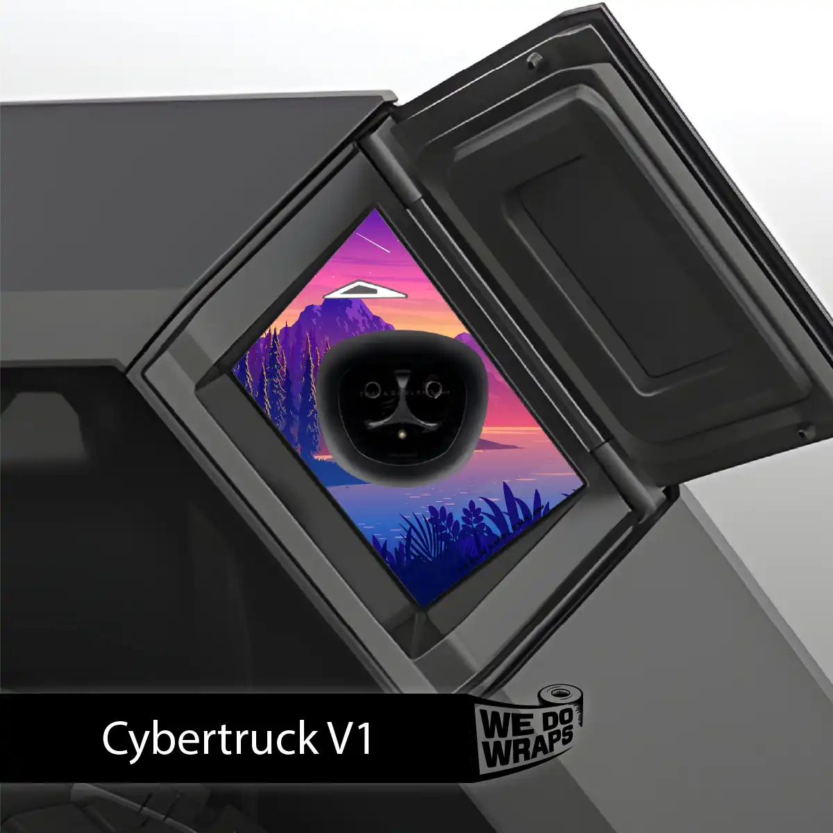 Sunset Beach Tesla Charge Port Wrap | Cybertruck