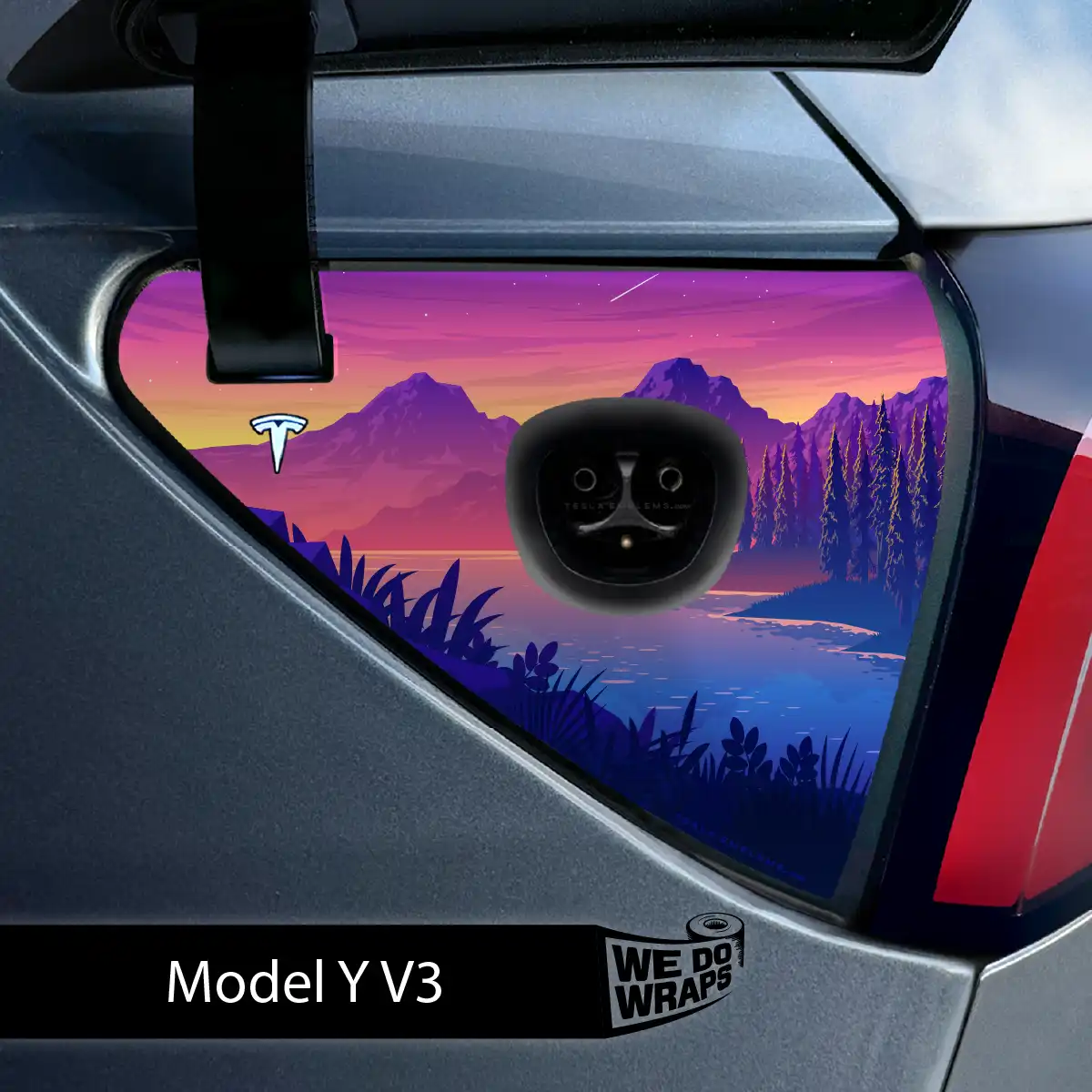 Sunset Beach Tesla Charge Port Wrap | Model Y