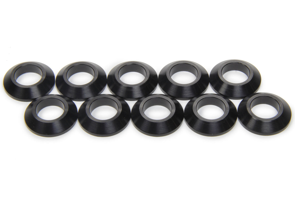 Tapered Spacers 1/2in ID 1/4in Thick Black 10pk