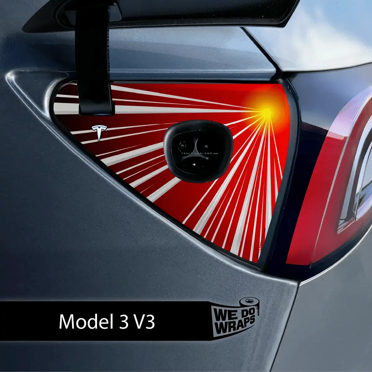 Launche Performance Mode Tesla Charge Port Wrap | Model 3