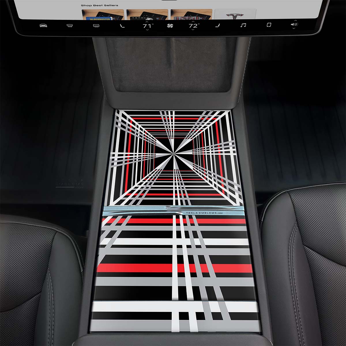 Tesla Plaid | Tesla Center Console Wrap Kit | Model 3 '24-26 Refresh