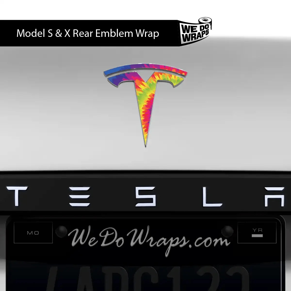 Tie Dye Tesla Emblem Decals (Front + Back) | Model X