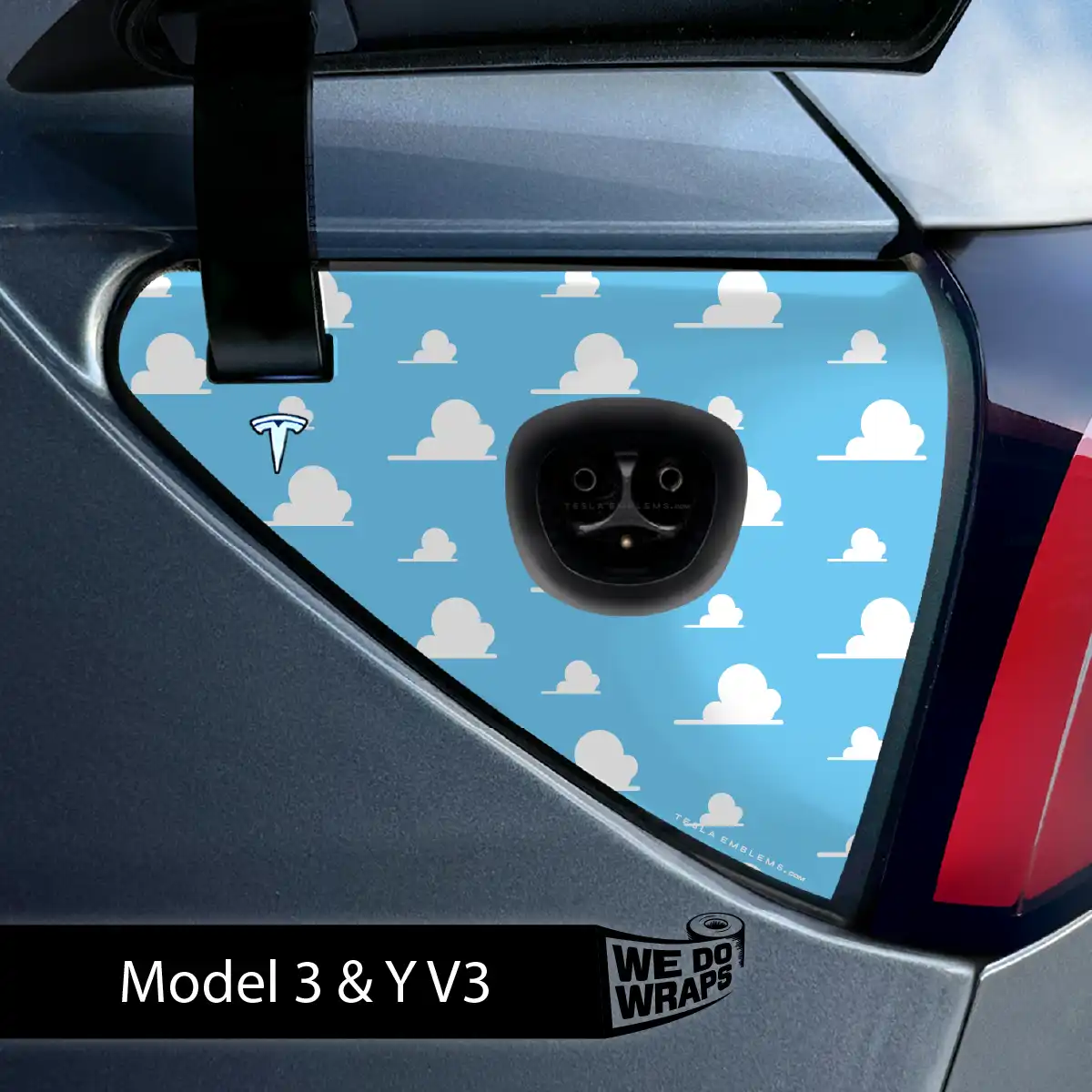 Toy Clouds Tesla Charge Port Wrap | Model Y