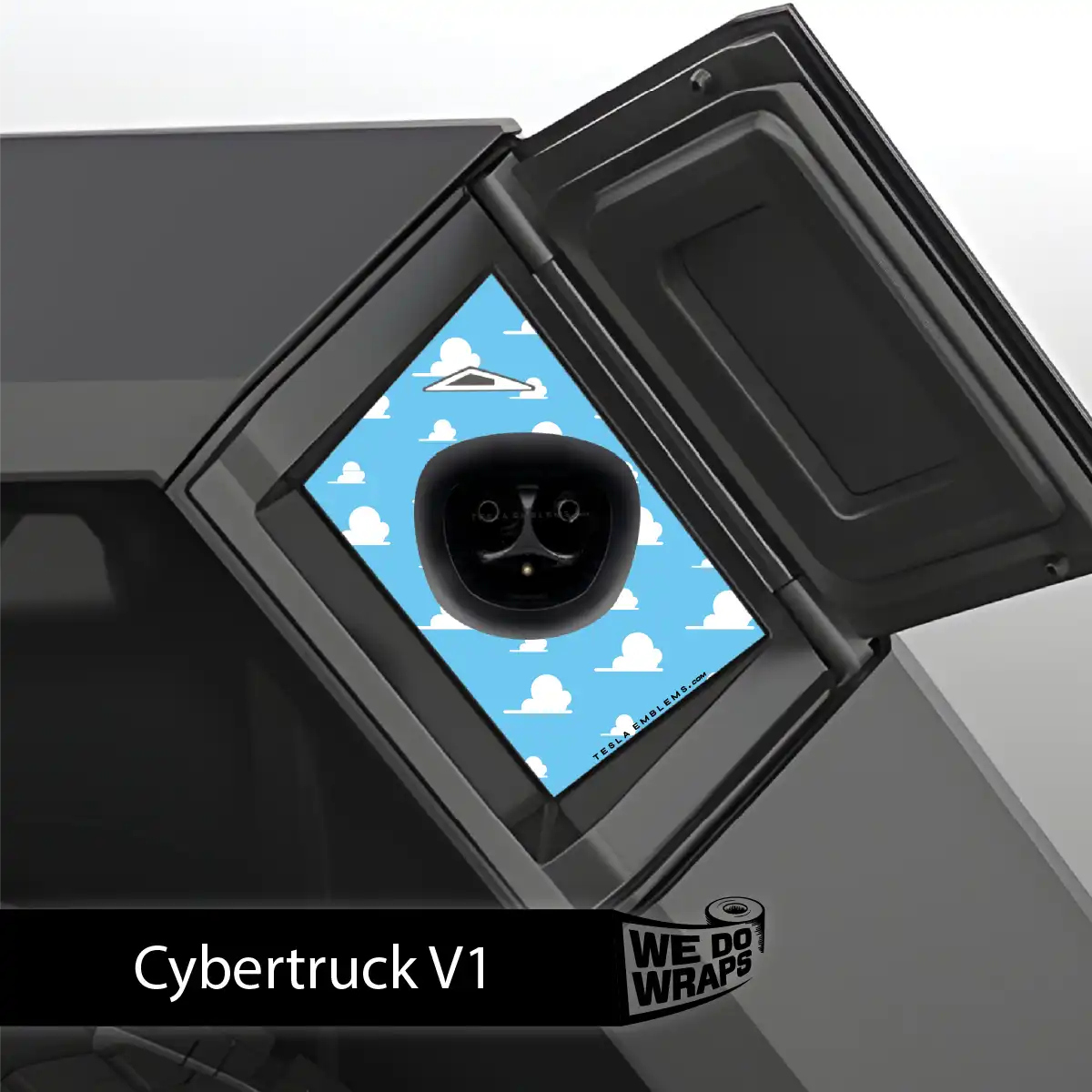 Toy Clouds Tesla Charge Port Wrap | Cybertruck