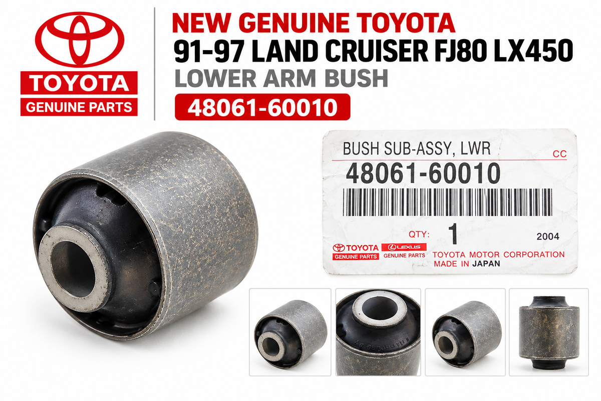 NEW GENUINE TOYOTA 91-97 LAND CRUISER FJ80 LX450 LOWER ARM BUSH 48061-60010