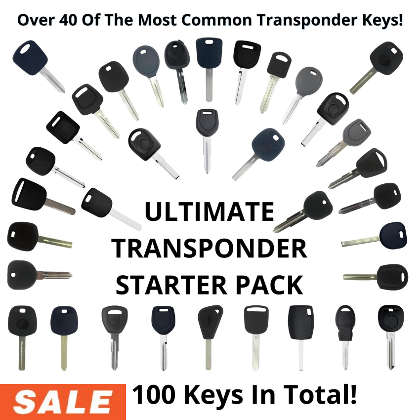 Transponder Key Bundle Combo Starter Pack - 107 Piece Transponder Key Set