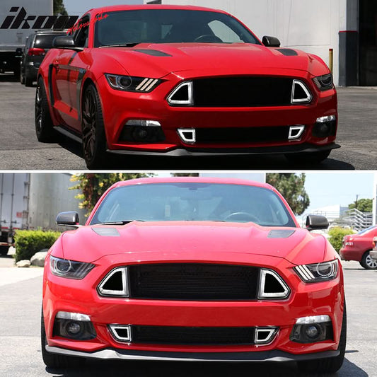 2015-2017Â Ford Mustang Front Upper Mesh Grille Smoked DRL Turn Signal