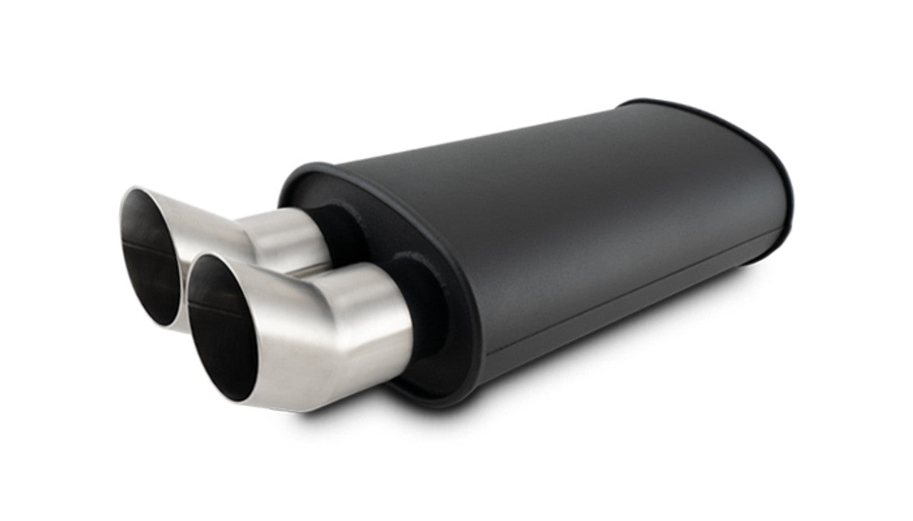 MUFFLER OVAL SS FLAT BLK 2.5IN