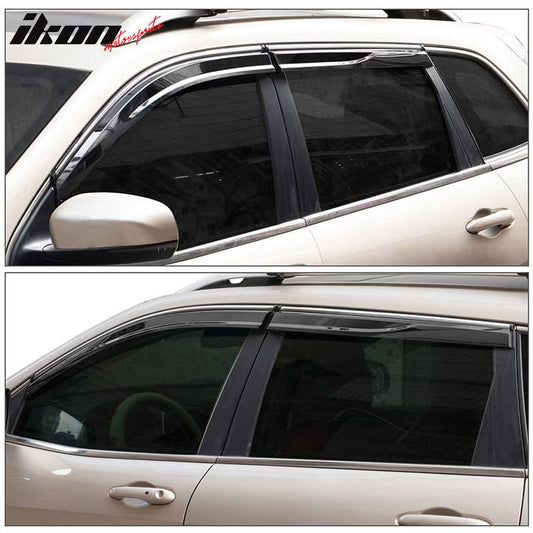 2014-2023 Jeep Cherokee Tape On Smoke w/ Chrome Trim Window Visors PC