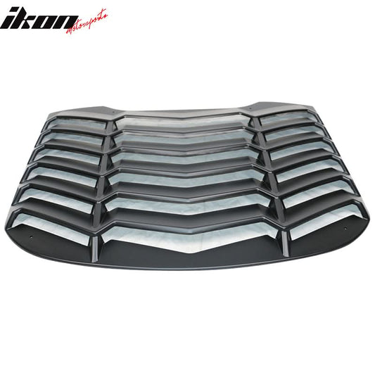 2015-2023Â Ford Mustang IKON Black Rear Window Louver Cover ABS