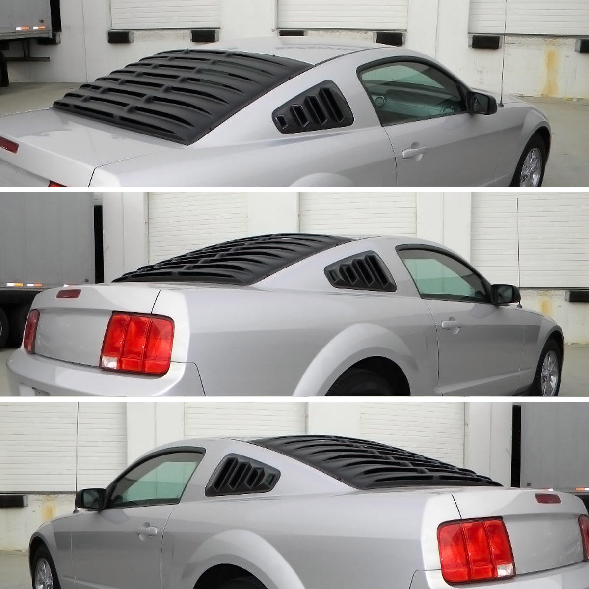 2005-2014 Ford Mustang Textured Black ABS Quarter Window Louvers