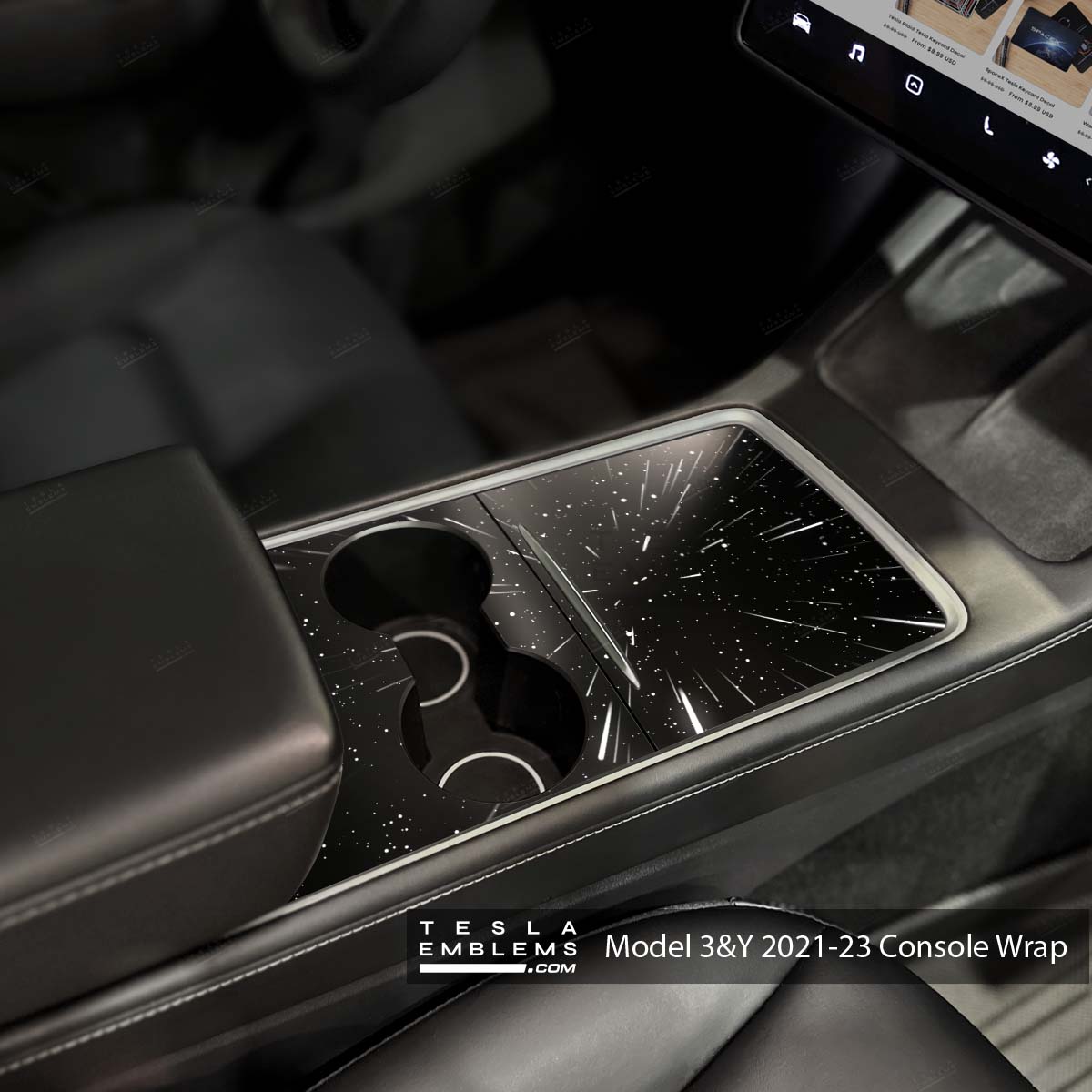Warp Drive | Tesla Center Console Wrap Kit | Model 3 '21-24