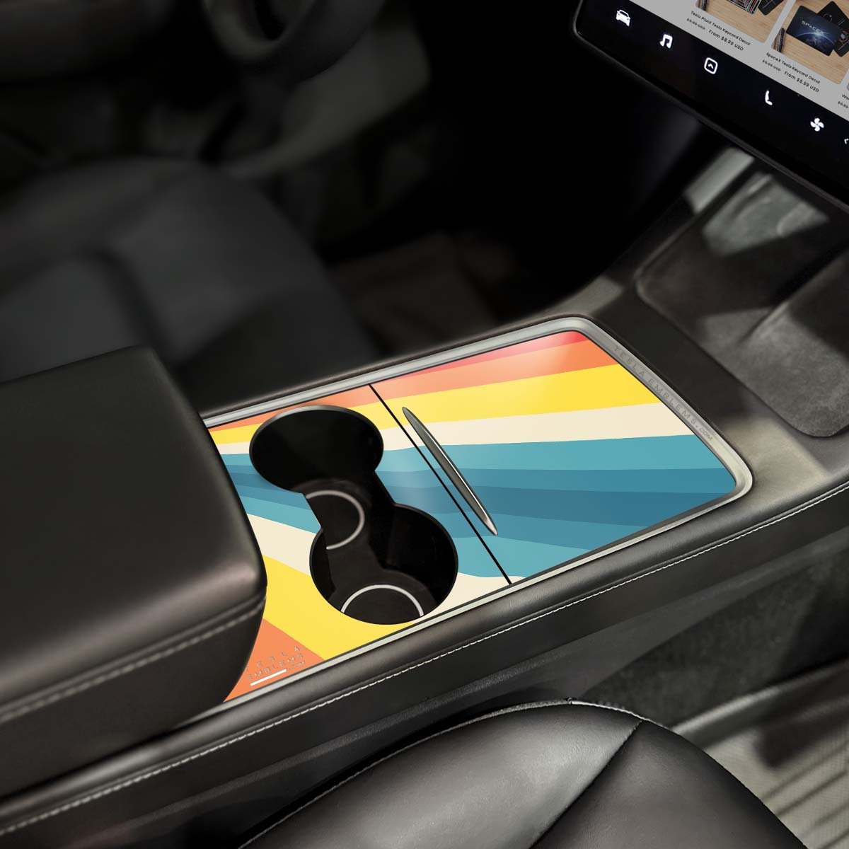 Wave Rider Stripes | Tesla Center Console Wrap Kit | Model 3 '21-24