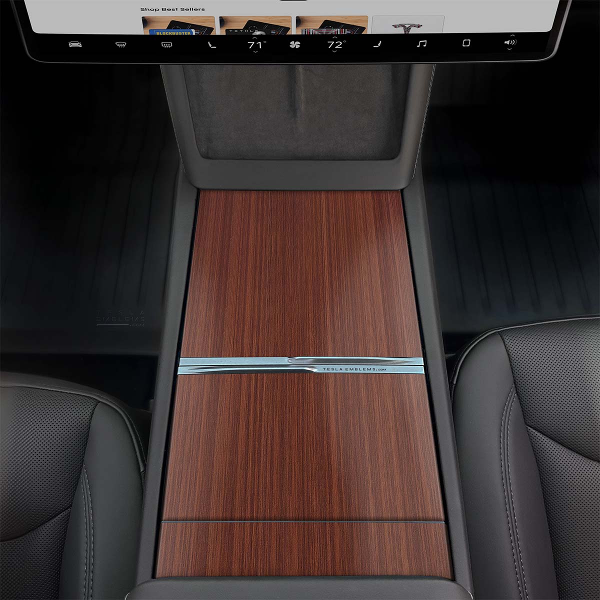 Redwood Woodgrain | Tesla Center Console Wrap Kit | Model 3 '24-26 Refresh
