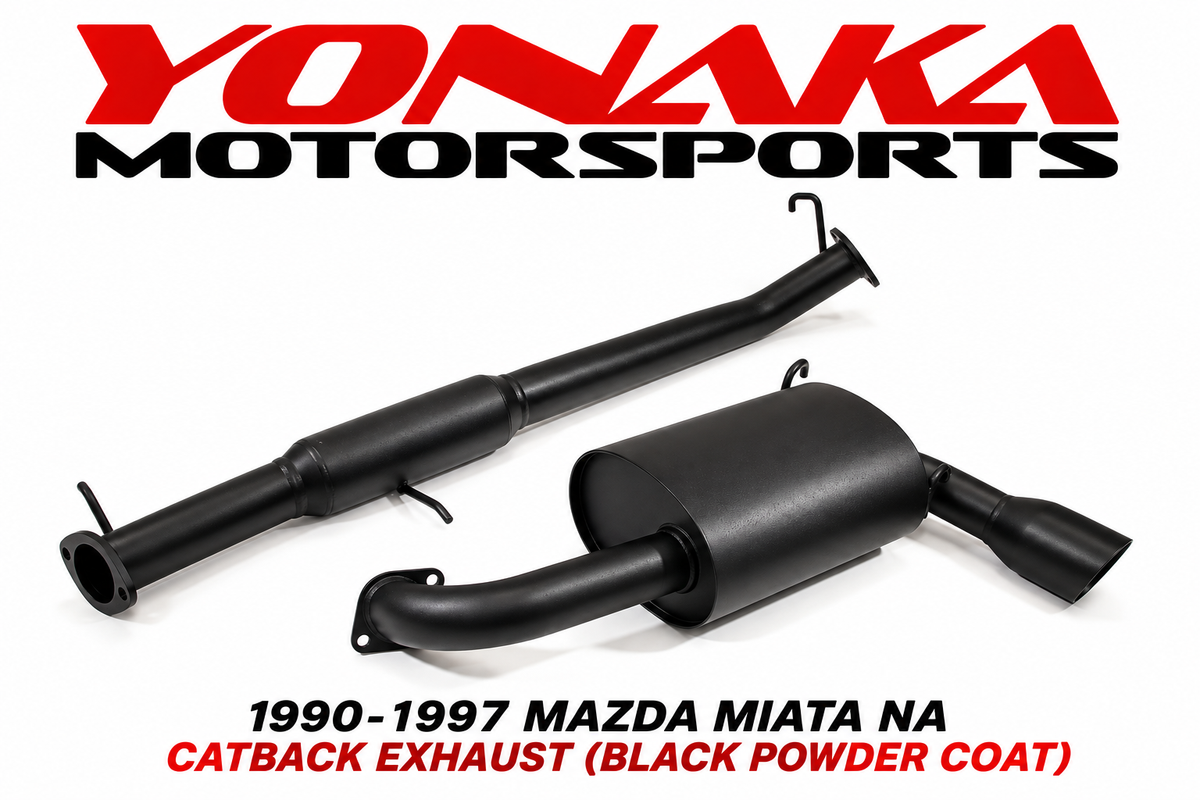 Yonaka 1990-1997 Mazda Miata NA Catback Exhaust (Black Powder Coat) - FREE SHIPPING