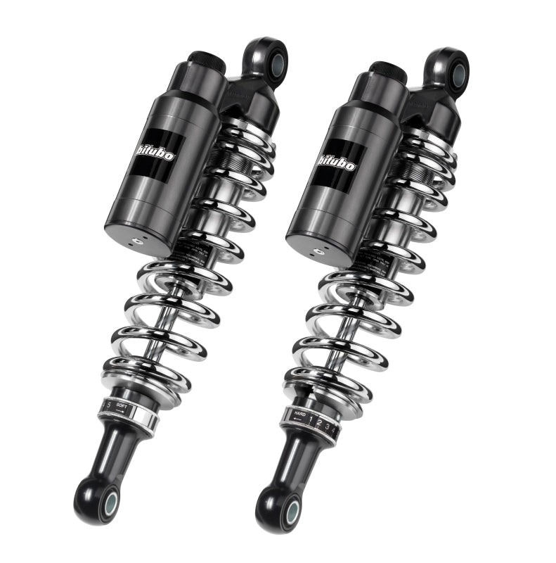 Bitubo Suspension Bitubo WMT0 Twinshocks Adj.: Spring Preload, Reb., Comp., Length 305mm, Piggyback Tank, Chr Edition HD027WMT03
