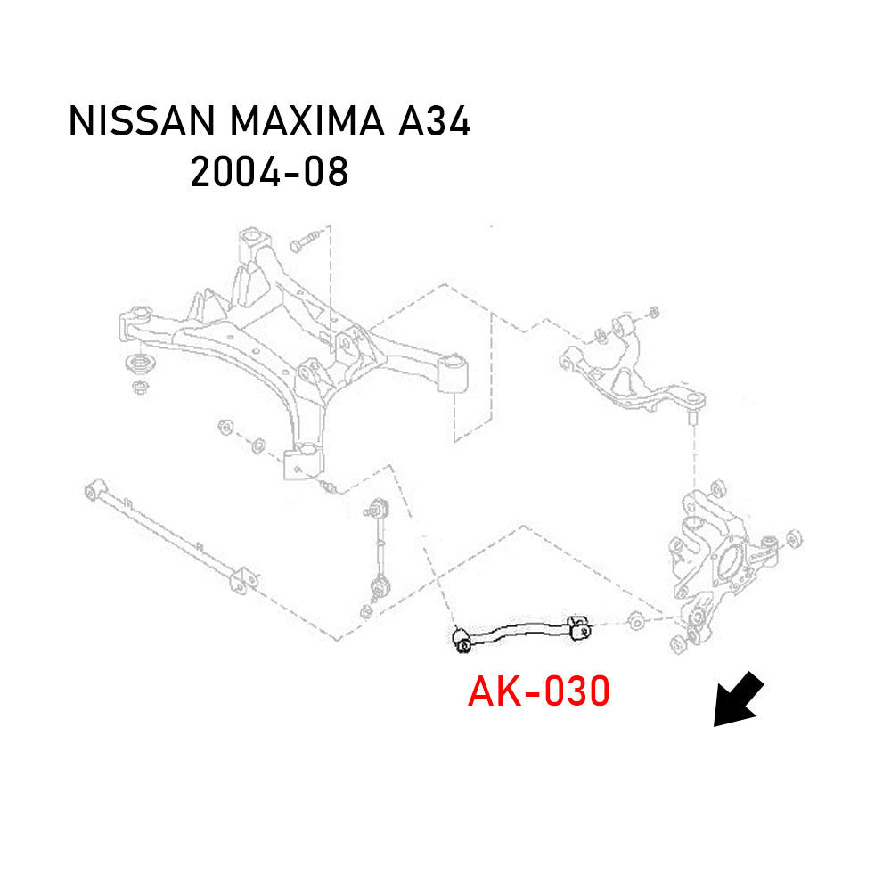GODSPEED Nissan Maxima (A34) 2004-08 Adjustable Toe Rear Trailing Arms