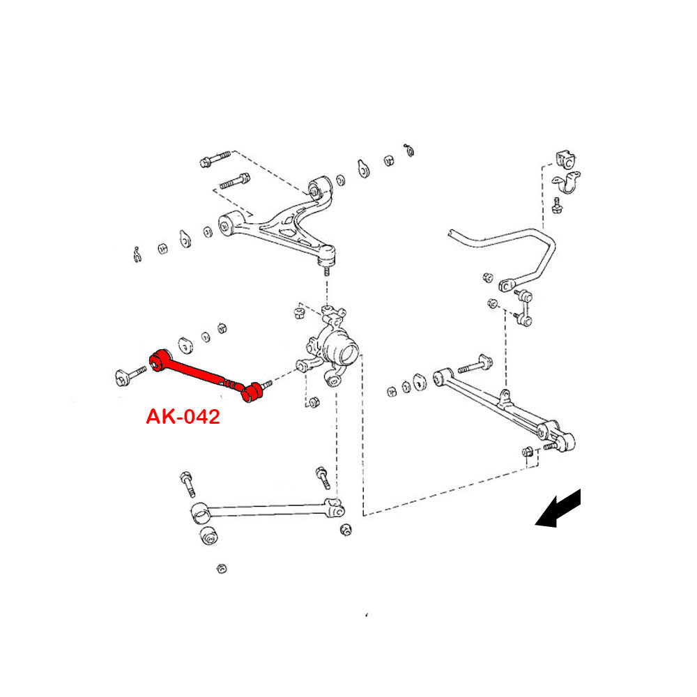 GODSPEED Lexus GS300 (S147) 1993-97 Adjustable Rear Toe Arms With Ball Joints