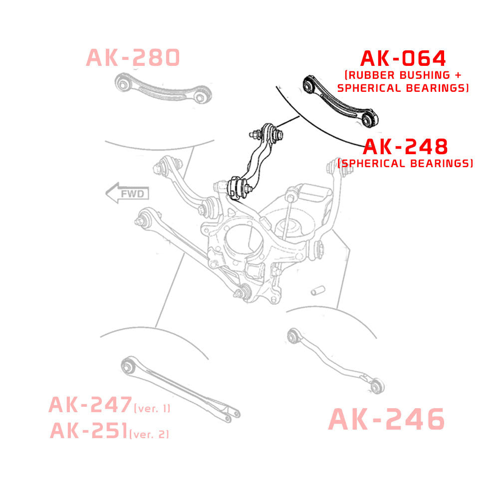 GODSPEED Chrysler 300 (LX) 2005-23 Adjustable Rear Upper Camber Arms w/ Spherical Bearings