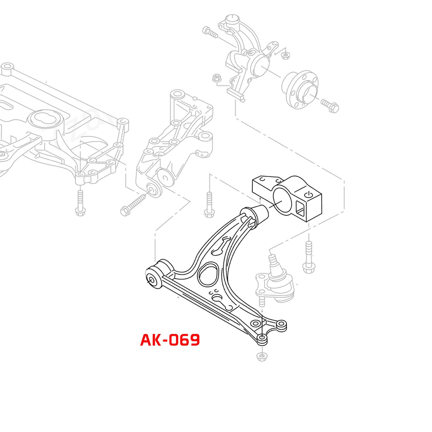 GODSPEED Volkswagen Tiguan (5N) 2008-17 Adjustable Tubular Front Lower Control Arms