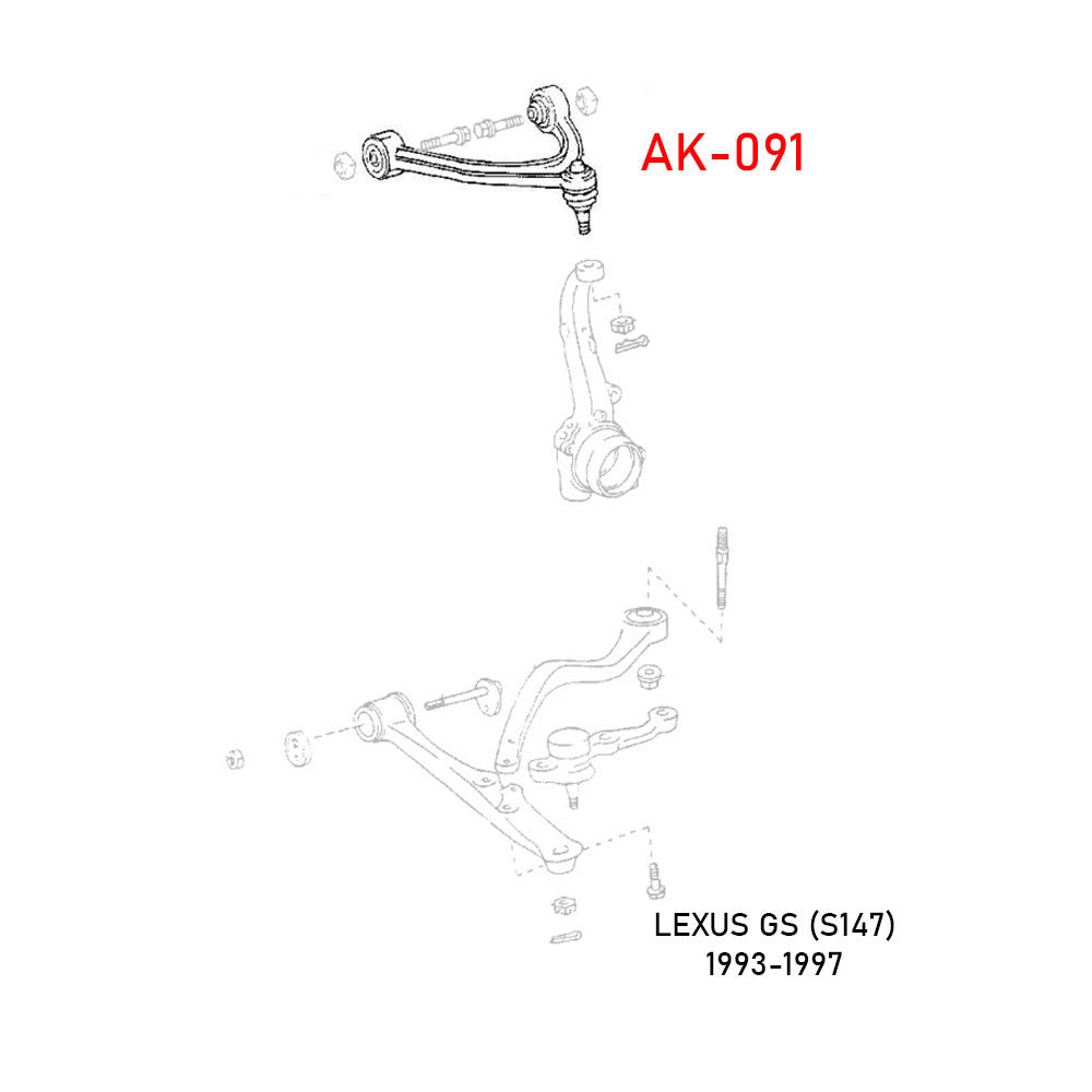 GODSPEED Lexus GS300 (S147) 1993-97 Adjustable Front Upper Camber Arms With Ball Joints