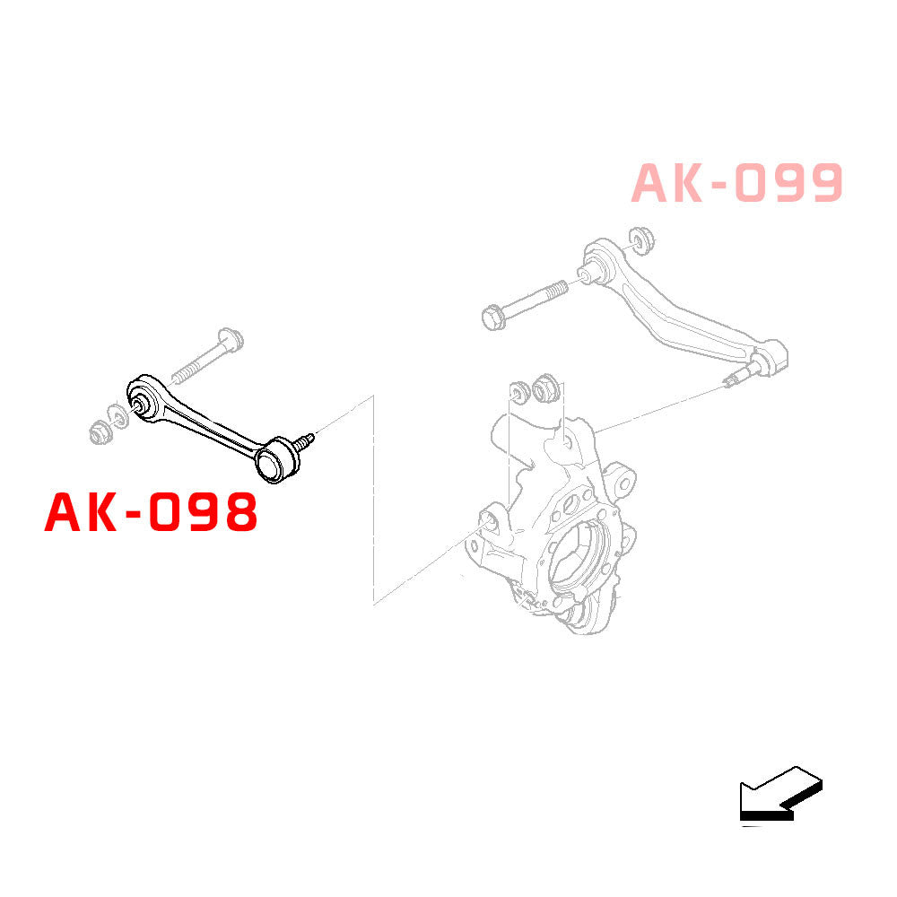 GODSPEED BMW 7-Series (E65/E66/E67) 2002-08 Adjustable Rear Toe Arms With Spherical Bearings