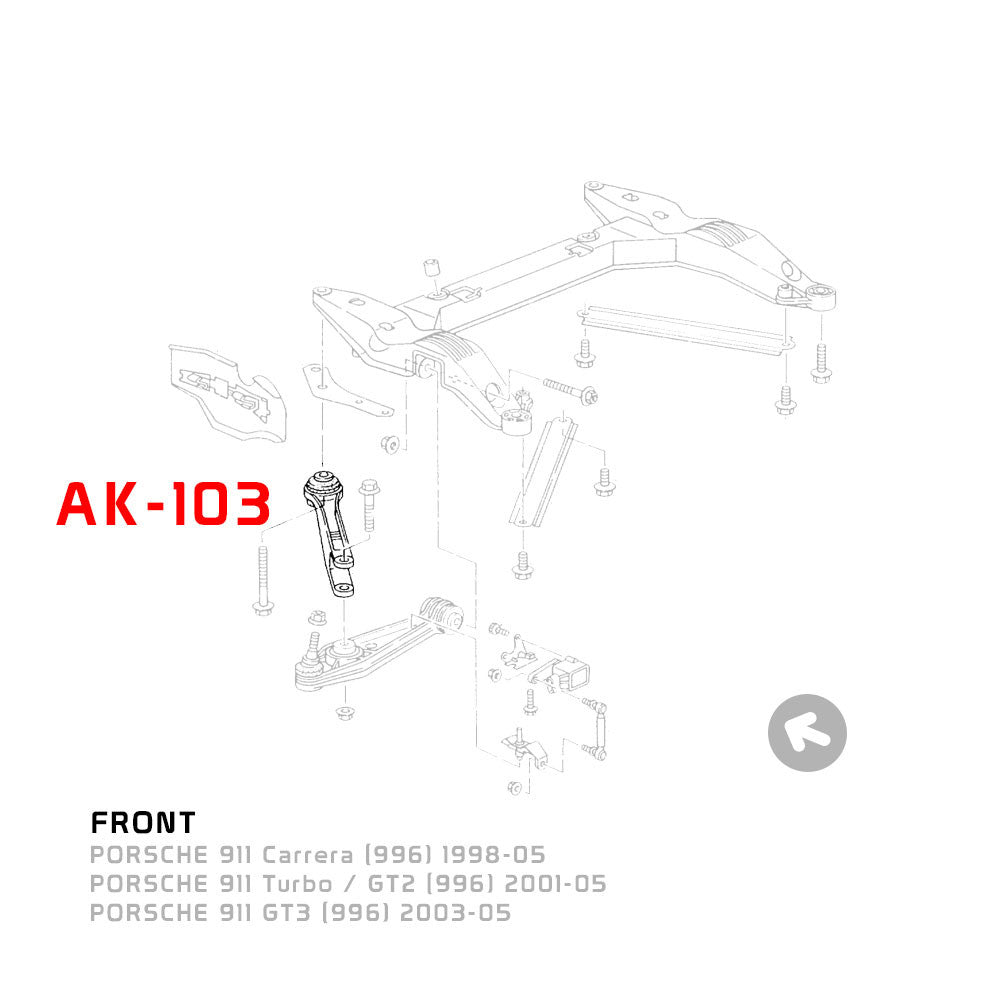 GODSPEED Porsche 911 (996) 1998-04 Adjustable Caster Rear Lower Arms With Spherical Bearings