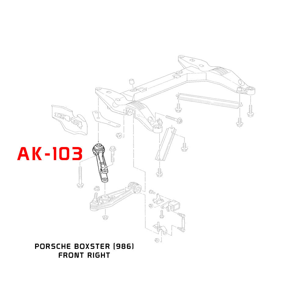 GODSPEED Porsche Boxster (986) 1997-04 Adjustable Caster Front Lower Arms With Spherical Bearings