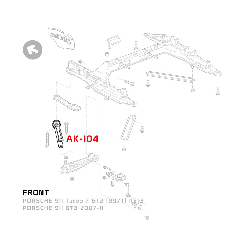 GODSPEED Porsche 911 (997) 2005-12 Adjustable Front Caster Arms With Spherical Bearings