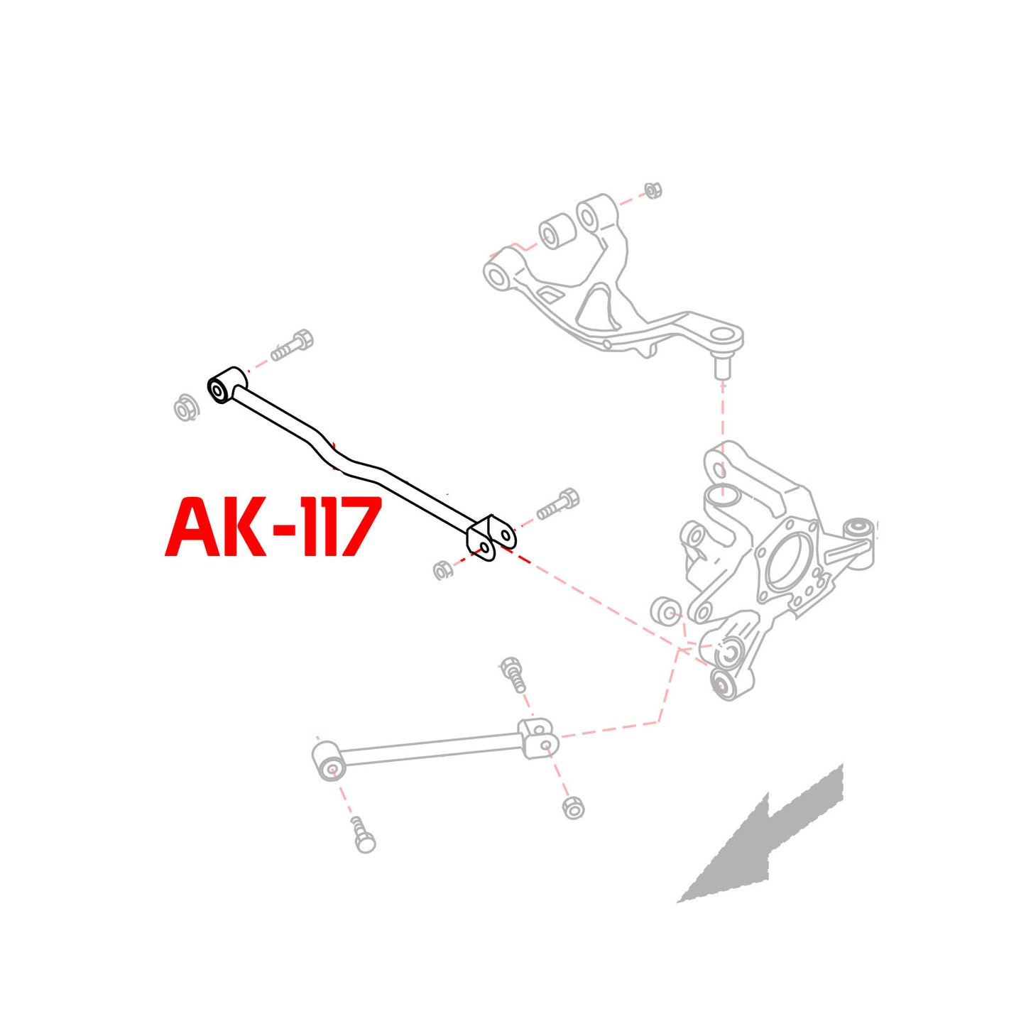 GODSPEED Nissan Altima Coupe (D32) 2008-13 Adjustable Toe Rear Arms With Spherical Bushings