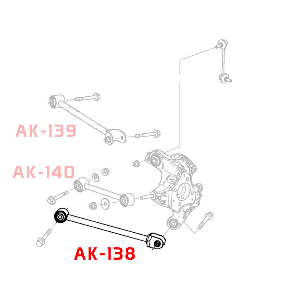 GODSPEED Acura TL (UA8/UA9) 2009-14 Adjustable Rear Traction Arms With Spherical Bearings