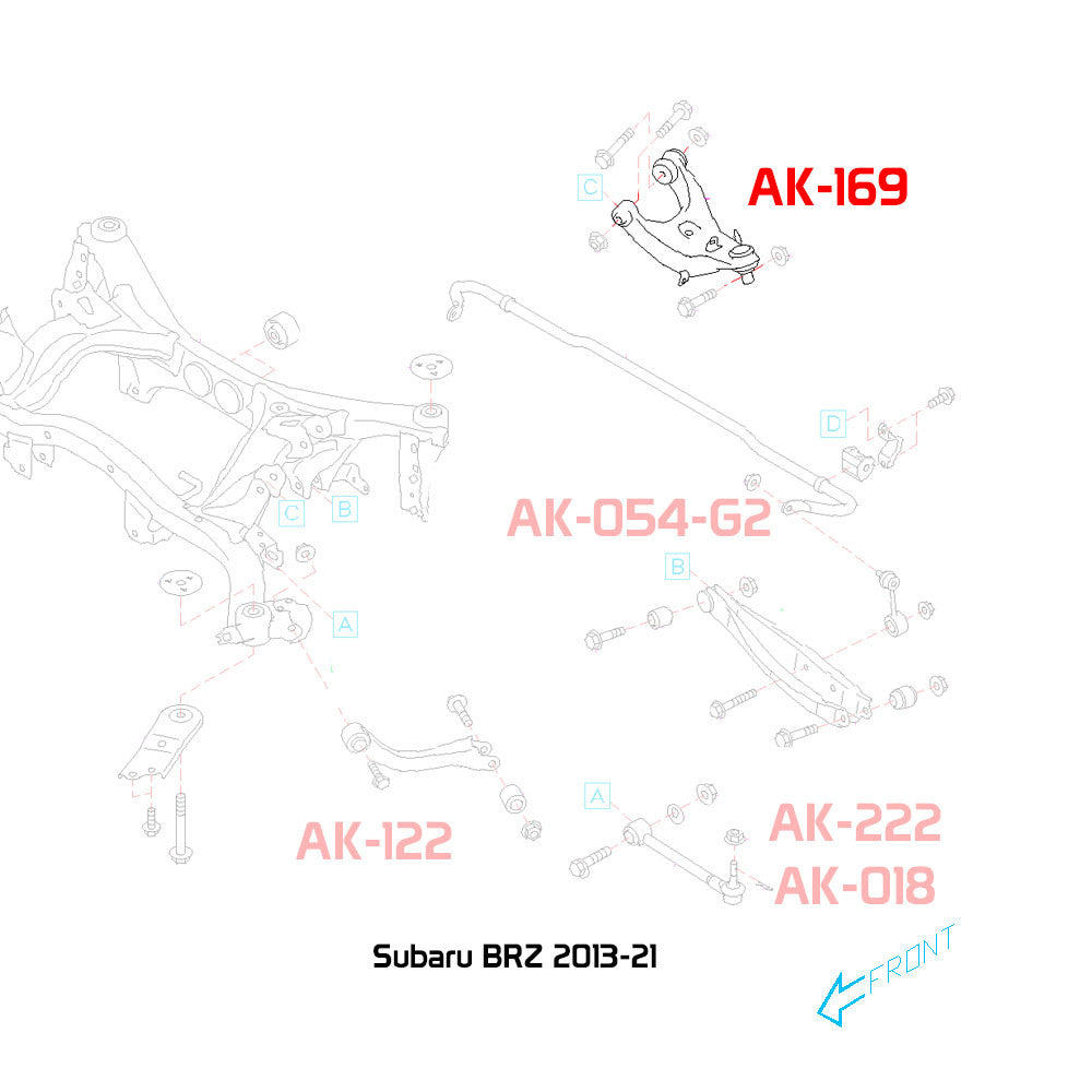 GODSPEED Subaru BRZ (ZC6) 2013-20 Adjustable Rear Upper Camber Arms With Ball Joints