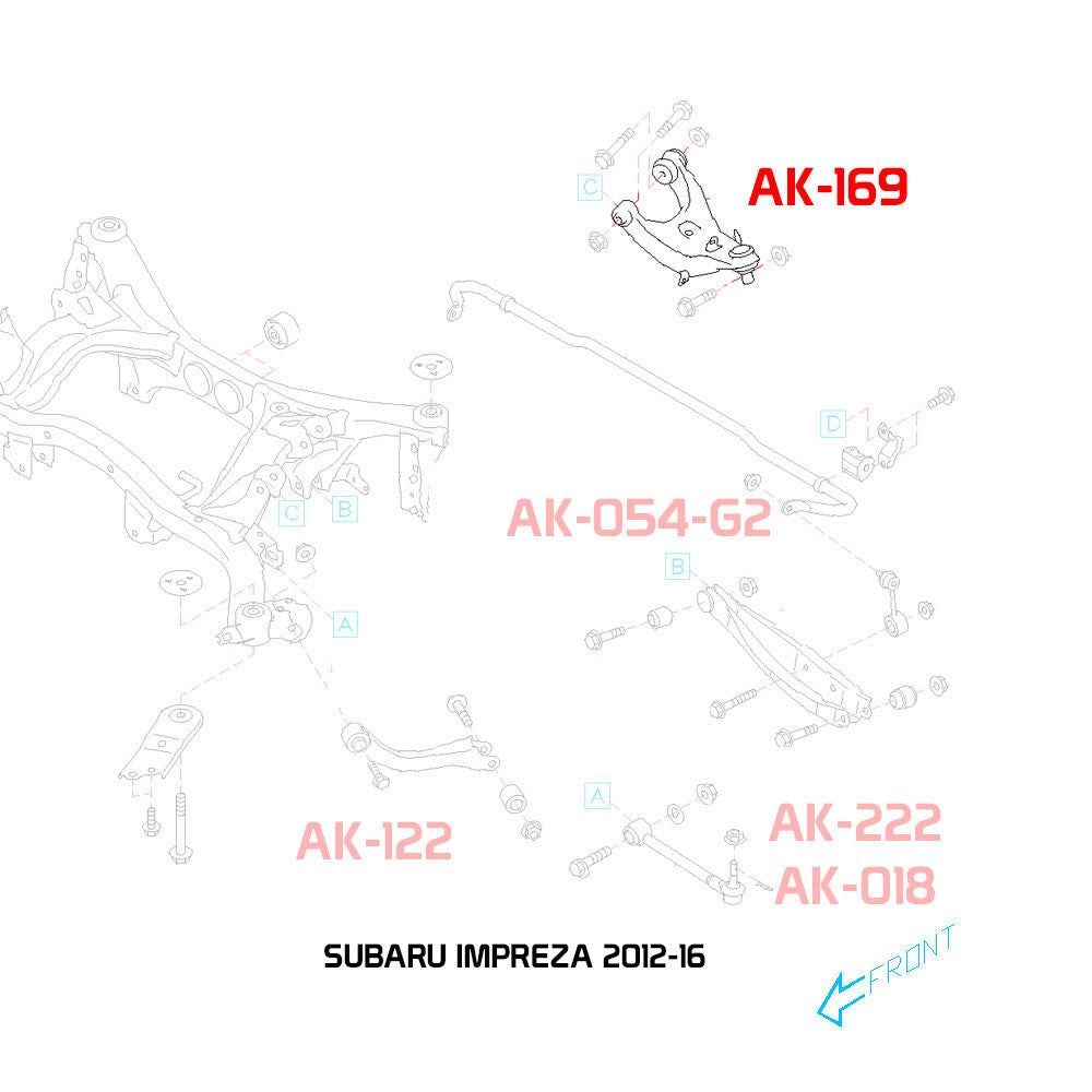 GODSPEED Subaru Impreza (GJ/GP) 2012-16 Adjustable Rear Upper Camber Arms With Ball Joints